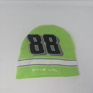 Dale Jr #88 Green Stocking Hat Cap Nascar Winter Checkered Flag Sports Beanie